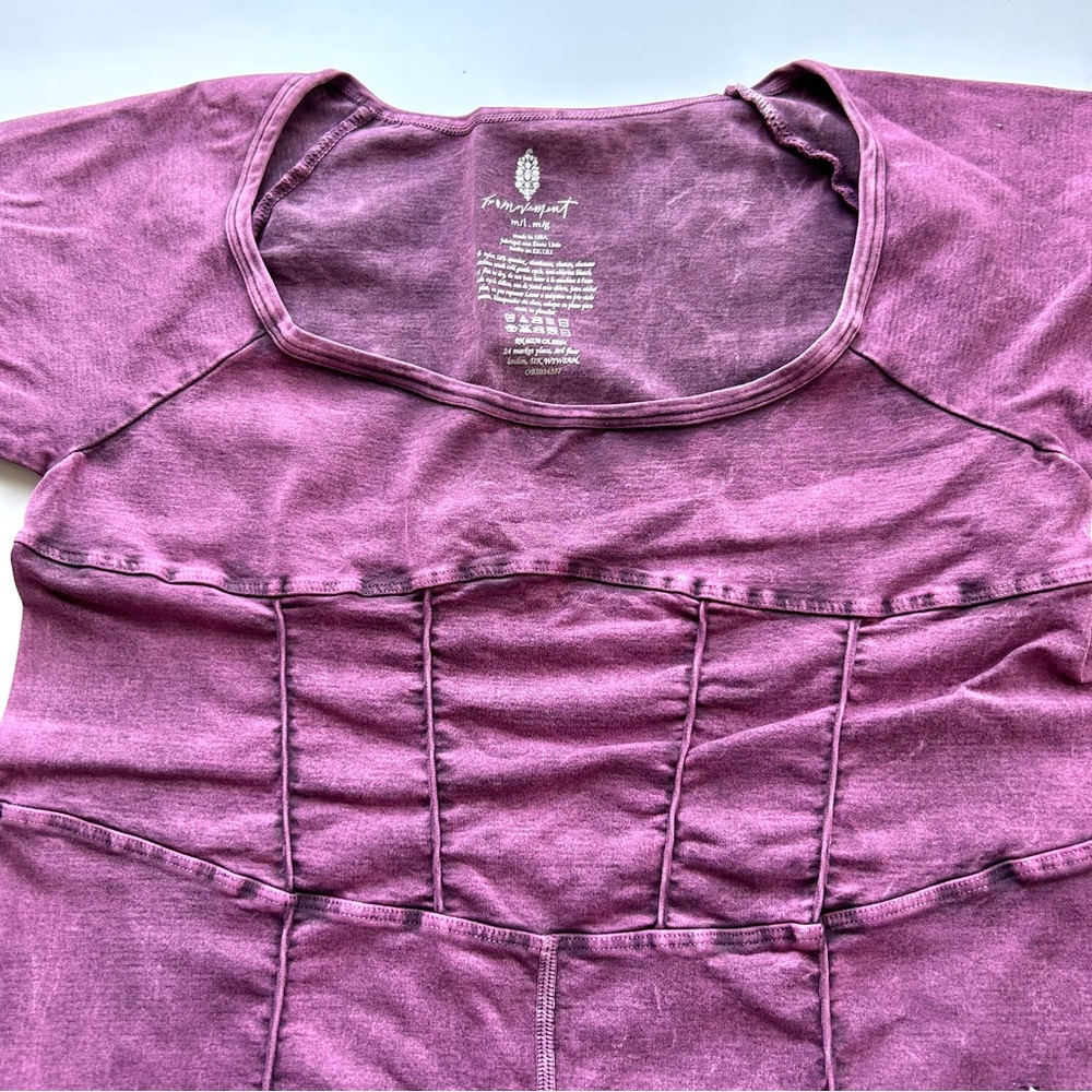 🍂NEW Free People Movement Good Karma Long Sleeve Onesie. Purple Acid Wash. M/L - Picture 5 of 16